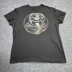 Cobra Kai Mad Engine Graphic T-Shirt Mens LG Black Karate Kid Strike First Hard